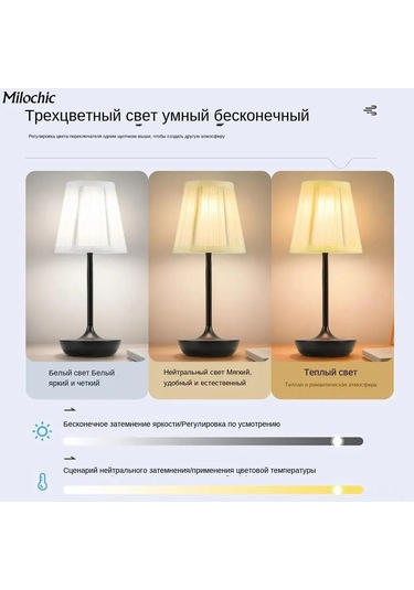 Geeroyoo Klasik Tarzlı Yatak Odası Lambası, 3 Renk Aydınlatma, Uzun Süre Kullanıma Dayanıklı Pil İle Lüks Atmosfer Siyah