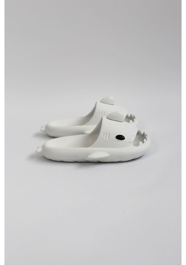 Wagoon Wg500 Köpekbalığı Beyaz Unisex Tam Ortopedik Terlik Shark Slides Cocuk Beyaz
