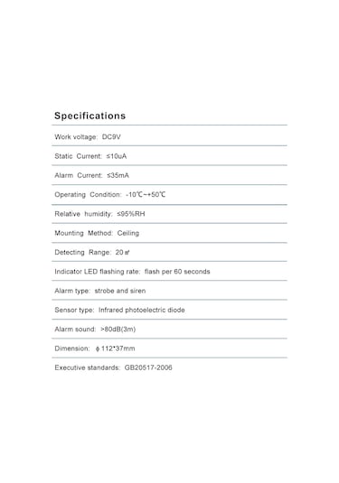 Gajeena Akıllı Duman Dedektörü - Yüksek Hassasiyetli Yangın Alarmı, 85db Sesli Uyarı, 1 Yıl Pil Ömrü