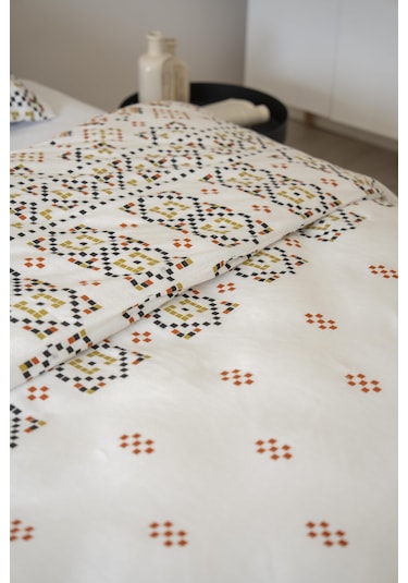 Cotton Collection Kışlık Pazen Tek Kişilik Nevresim Seti Boho Pearl Renkli