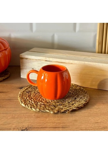2 Adet Özel Tasarım Hediyelik Balkabağı Şeklinde Kupa Pumpkin Kupa Bardak