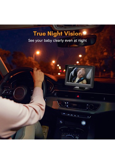Vkemall Bebek Telsizi Bebek Araba Monitörü 1080p Monitör Kamerası