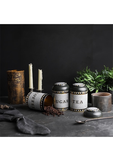 Mosaic Desenli Metal Saklama Kabı 3 Lü Set, 9 X 11 Cm Çok Renkli
