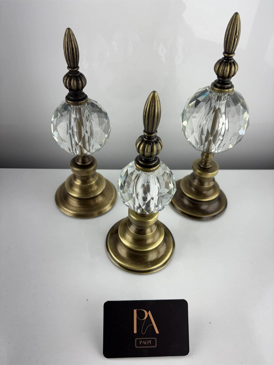 Esktm Kristal 3lü Metal Dekoratif Obje Biblo Süs Eşya Salon Aksesuar Tv Sehpa Masa Konsol Ofis Salon Dekor