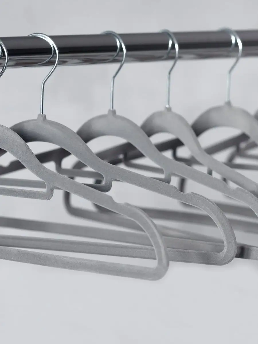 X-company Kıyafet Askıları Kadife Takım 10 Parça 70110183 Koyu Gri