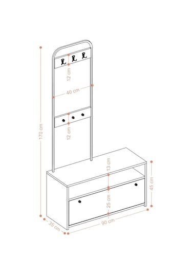 Decormet Alice Vestiyer Dec0097 Çok Renkli