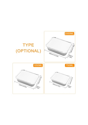 Xindoker 750ml Alüminyum Folyo Kutu, Kapaklı Tek Kullandım, Fırın/grill/ulaşım Uygun, Leakproof, 20 Adet Paket Çok Renkli