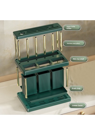 Geeroyoo Mutfak Çatal Bıçak Organizer Çift Kaseklı Fakatlı Tutucu Sıkı Tasarım Sağlam Malzeme Kolay Montaj Siyah-gümüş Renkli Depolama Rakusu Diğer