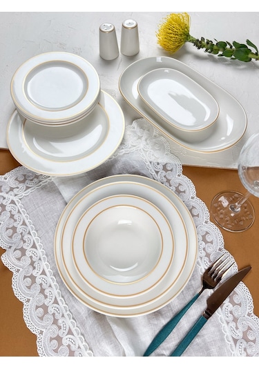 Porser Altın File Yemek Takımı 12 Kişilik 53 Parça Bns53ykprs1080 Çok Renkli