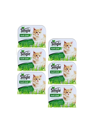 Single Natural Kedi Çimi 6'lı