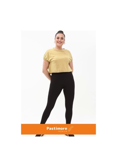 Kadın Konforlu Sporcu Modeli Yazlık Spor Taytı Fitness Gym Training Parlak Battal Fitilli Spor Tayt Siyah