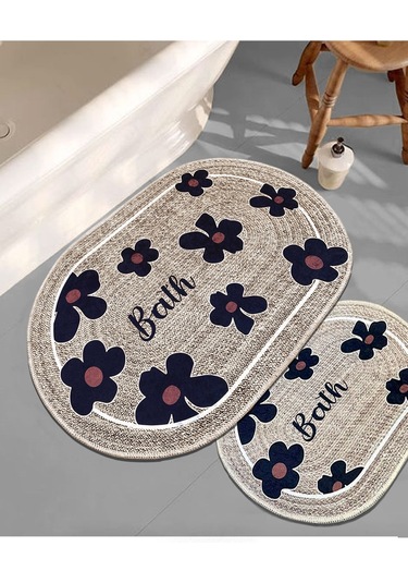 Moole Bej 3'lü Set Banyo Paspası Djtbanyo Varyantlı Renkli