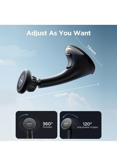 Wondernest Joyroom Jr-zs356 Manyetik Araç Vantuzlu Siyah Telefon Tutucu Siyah