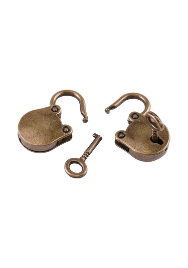 Konesam Klasik Züccaciye Ayna Kilitleri - Ayı Desenli 3'lü Set 3 Anahtar + 3 Kilit Yeşil Antik Bronz Rengi