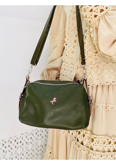 Miami Polo Clup Yumuşak Suni Deri Çapraz Askılı El Çanta Yeşil