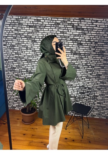 Nurivastore Dora Ceket Bağlama Detaylı Haki