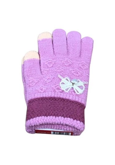 Kitti 9-15 Yaş Kız Çocuk Örme Eldiven K24240-01 Pembe