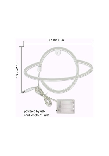 Homyl Usb/pil Led Neon Işık Burcu Duvar Lambası Çok-renkli Çok Renkli
