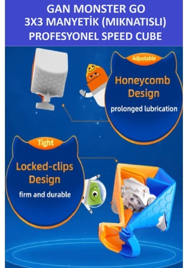 Mg356 M 3x3 Mıknatıslı Manyetik Zeka Küpü - Profesyonel Speed Cube - Sabır Küpü -