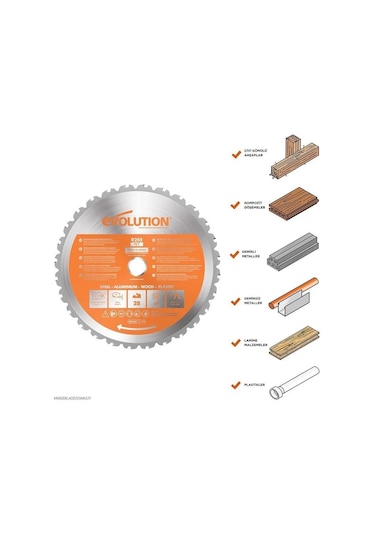 Evolution R255tct-28ms Çoklu Malzeme İçin Daire Testere Bıçağı, 255mm