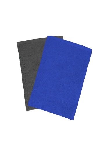 2 Li Lüks El Yüz Havlu Seti 50x90 Cm %100 Pamuklu Gramajlı Grinja Mavi