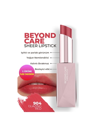 Alix Avien Beyond Care Sheer Lipstick 904 Glazing Red Yoğun Nemlendirici Besleyici Etki Parlak Ruj