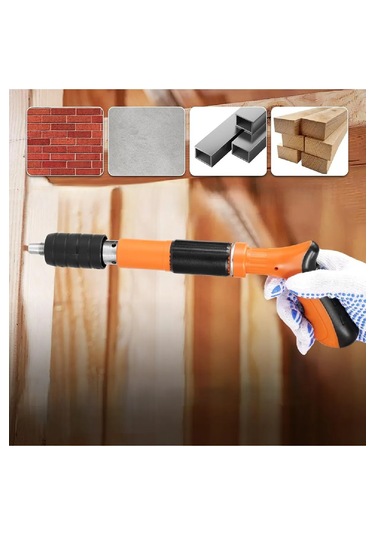 Barutlu Çivi Çakma Tabancası Seti 150 Çivi + Gözlük + Eldiven