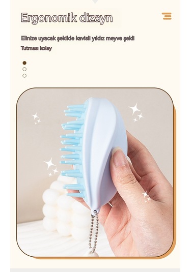 Carambola Saç Derisine Masaj Silikon Şampuan Fırçası-yeşil