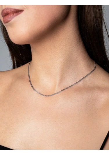 Voznesenskij Uvelirnyj Zavod Gümüş Boyun Zinciri Üçlü Elmas Desenli 925 171383770 Gri