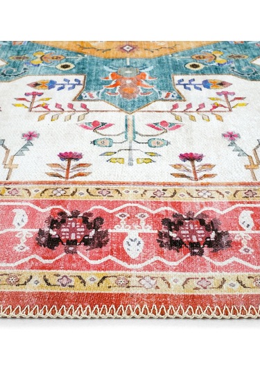 Cool Halı Beylerbeyi By 837 Pembe Halı Etnik Desenli Otantik Ev Salon Halısı Yıkanabilir Şönil Halı