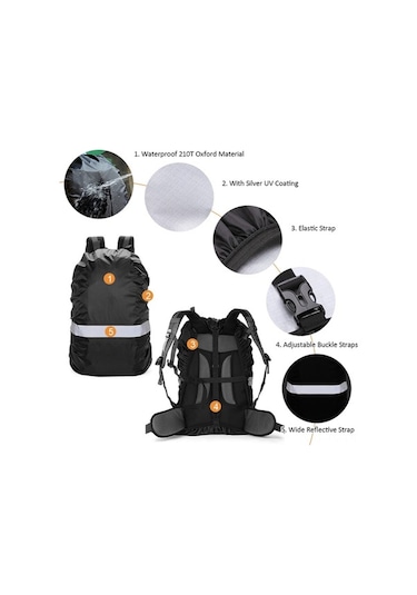 Novahub Gece Güvenliği İçin Yansıtıcı Şeritli Güçlü Su Geçirmez Sırt Çantası Kılıfı - 20-100l Çok Renkli Çok Renkli