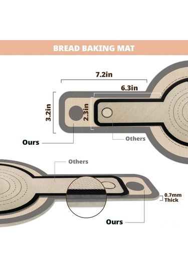 Tenfowee Dutch Oven İçin Gıda Grubu Silikon Fırın Matları, Uzun Kollü, Yeniden Kullanılabilir, Hamur Taşıma Kolay, Parchment Kağıdı Gereksinimi Yok Gri