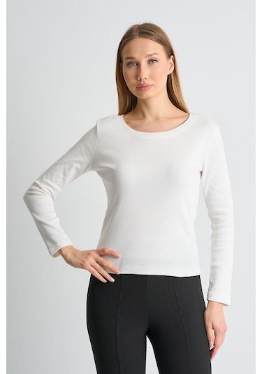 Alexander Gardi Alexandergardı Uzun Kollu Basic Kadın Sweatshirt Beyaz