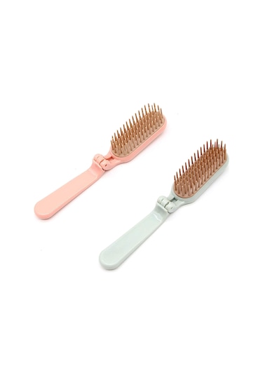 Paket Katlanır Saç Tarağı Saç Fırçası Kompakt Cep Boyutu Seyahat