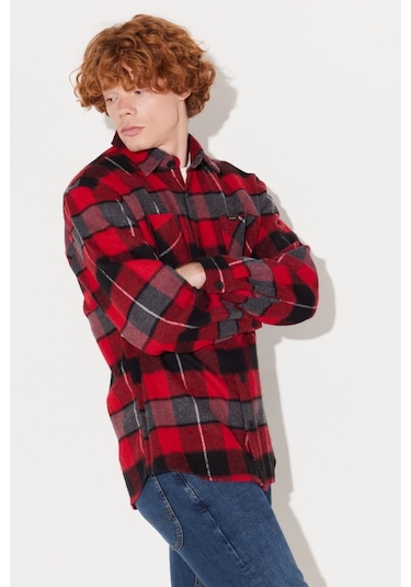 Lee Regular Fit Kırmızı Erkek Oduncu Gömlek L232153600 001