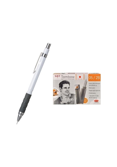 Tombow Uçlu Kalem Sh-300 Grip Beyaz 0.5 Mm + 12 Tüp Tombow 0.5mm