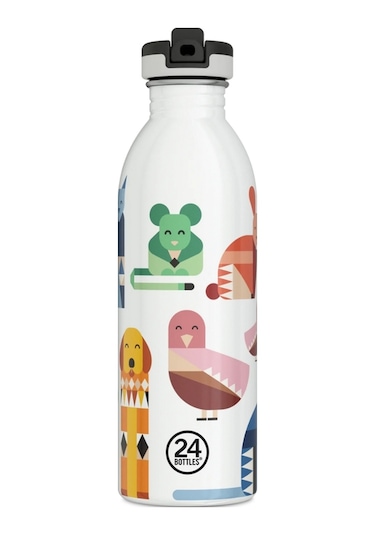 Kids Bottle Best Friends Pipetli Paslanmaz Çelik Çocuk Su Matarası 500 Ml Renkli