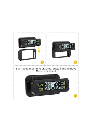 Sones Araba Yüksek Hassasiyetli Solar Şarj Lastik Basıncı İzleme Sistemi Tpms, Harici Ses Sensörü