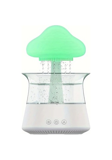 Motion003 Beyaz Yağmur Bulutu Aromaterapi Esansiyel Yağı Zen Difüzörü Ve Gece Lambası Masa Nemlendirici Uyku Rahatlatıcı