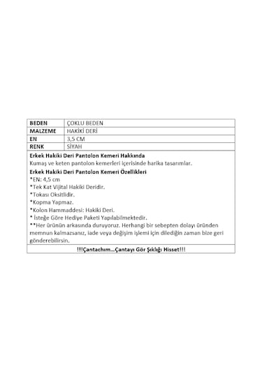 Çantachım Hakiki Deri Erkek Kemeri - Kahverengi