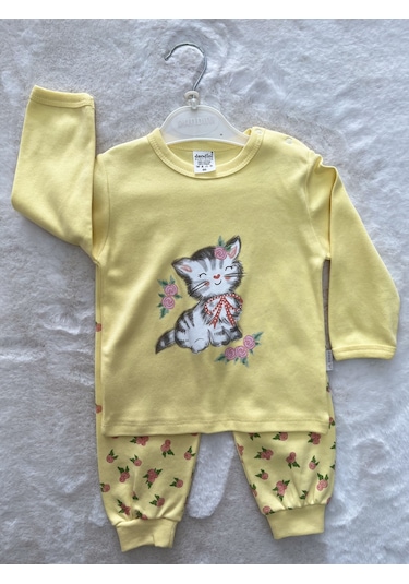 Kurdelyeli Kedi İkili Takım Sarı