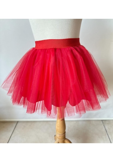 Gala Kız Çocuk Kabarık Tütülü Etek Kırmızı