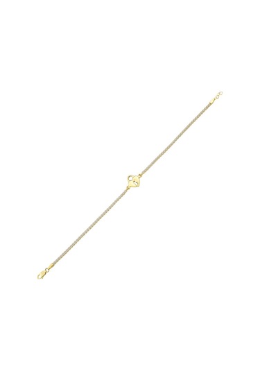 14 Ayar Kalp Figürlü Tasarım Altın Bileklik