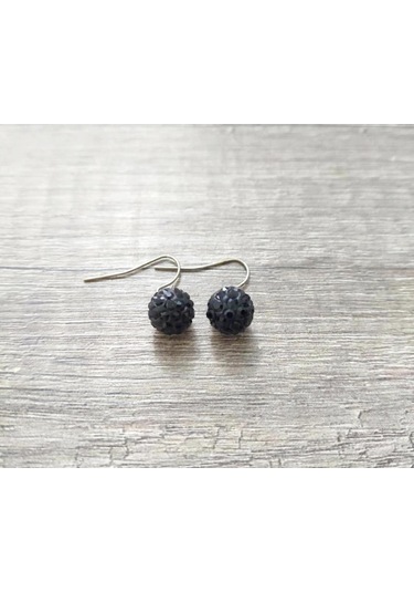 Hdmarketim Şambala Model Swarovski Taşlı Siyah Sallantılı Küpe Çok Renkli