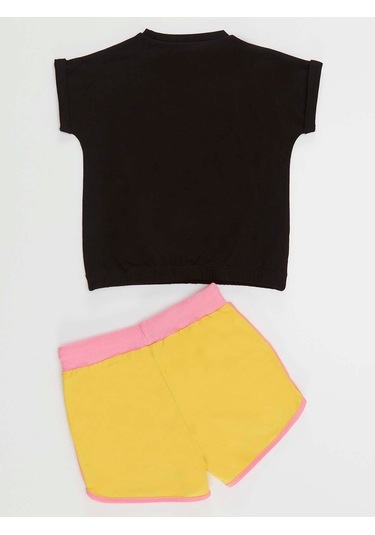 Denokids Mushi Boom Kız T-Shirt Şort Takım Çok Renkli