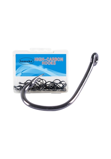 Kangvka 6 Numara 100 Adet Yüksek Karbon Çelik Işınlı Iğne, Dairesel Uçlu Saçma Olmayan Balık Iğnesi - Deniz, Nehir, Baraj Uygun