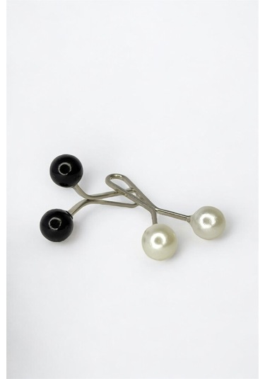 Eşarp Şal Klipsi 12 Adet İnci Model Klips 6 Siyah Ve 6 Beyaz Kadın Tesettür Aksesuar İğne Siyah - Beyaz