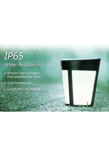 Novahub Güneş Enerjili 6 Led Su Geçirmez Bahçe Duvar Lambası - Otomatik Sensörlü Beyaz Güneş Işığı İle Yüksek Kalite Aydınlatma Beyaz