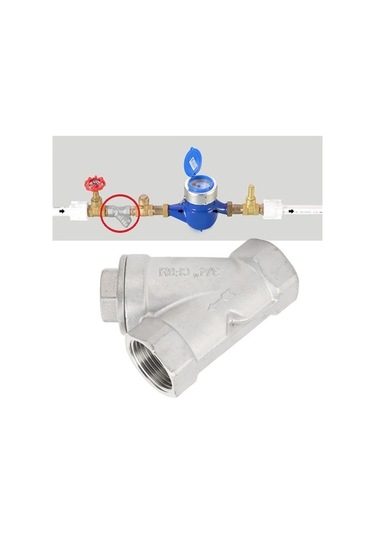 Besthome1 304 Paslanmaz Çelik Dn20 3/4 İç螺纹 Y Tipi Filtre Sıvı Gaz Arıtıcı