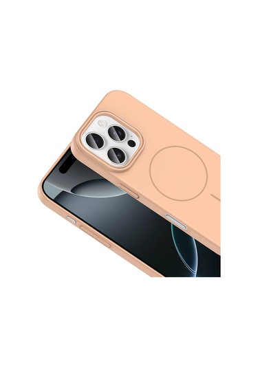 Toyigoo İphone Uyumlu 16 Pro Kılıf Magsafe Şarj Özellikli Ruby Silikon Kapak - Mürdüm Şeffaf